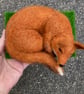  Fox, felt animal sculpture, needle felted sleeping fox model - Image 7