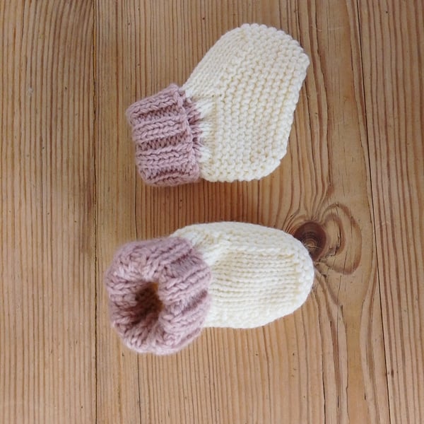 baby booties handmade to fit age 3-6 months.