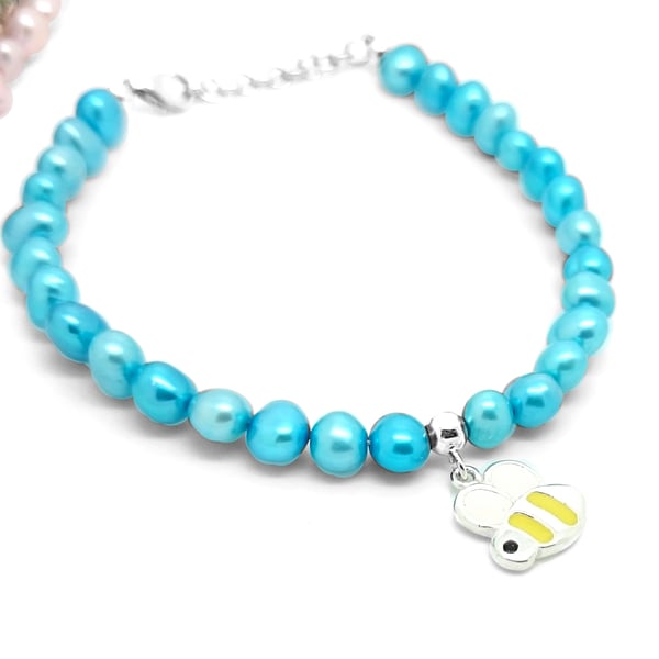 Don't worry, Bee happy - Children's bracelet sizes 6-7 or 8-10