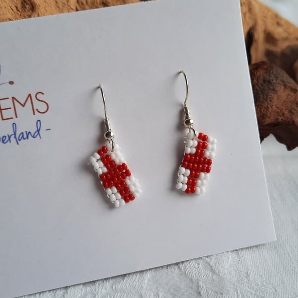 St George's Flag Earrings - Small (1)