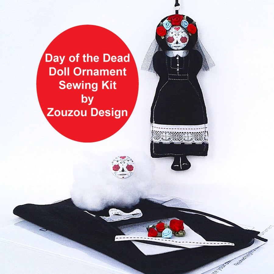 Day of the Dead Doll Sewing Kit