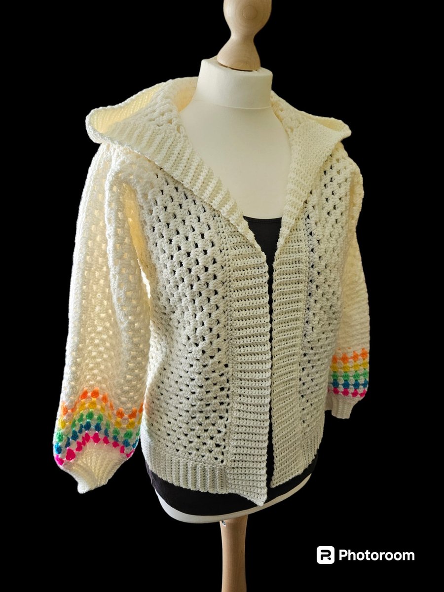 Crochet Hooded Cardigan