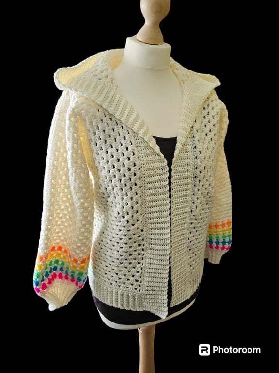 Crochet Hooded Cardigan