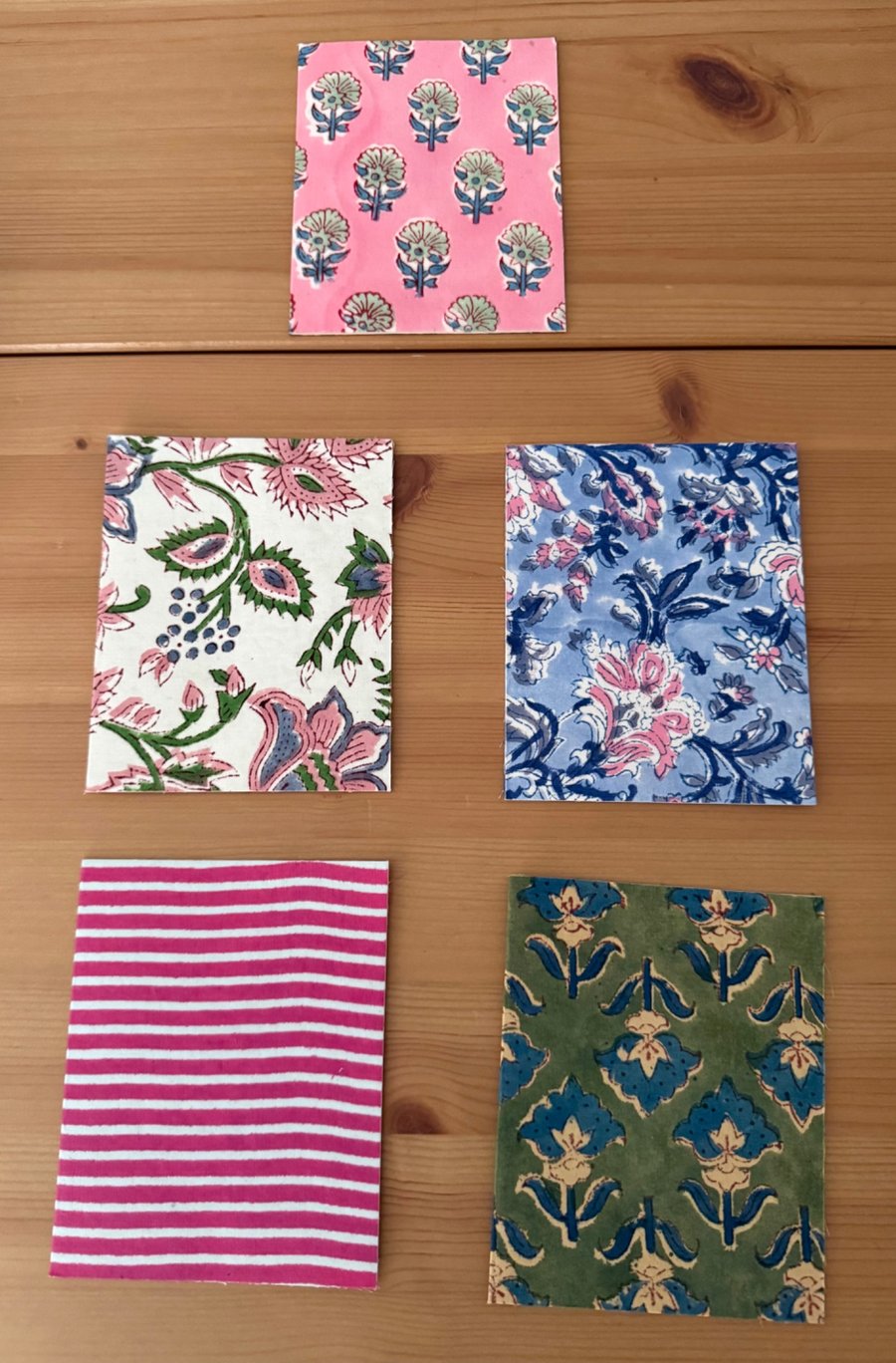 Block Print Cards Set of 5