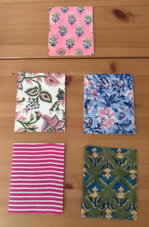 Block Print Cards Set of 5