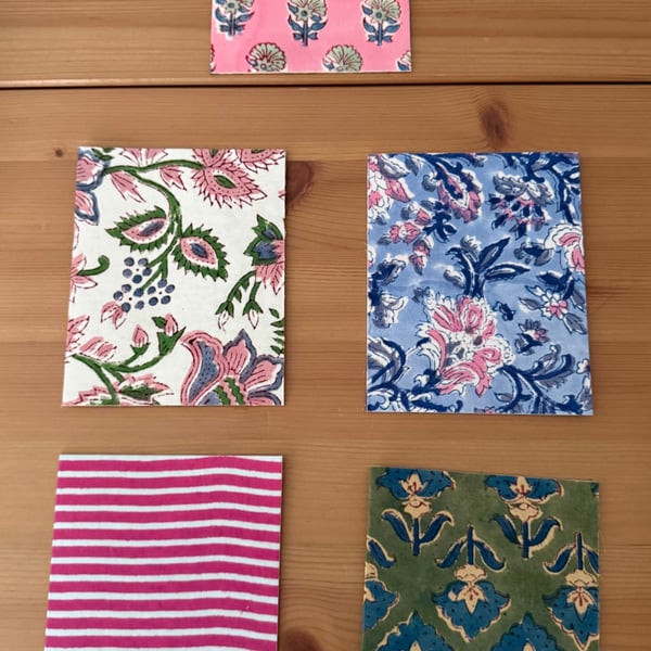 Block Print Cards Set of 5