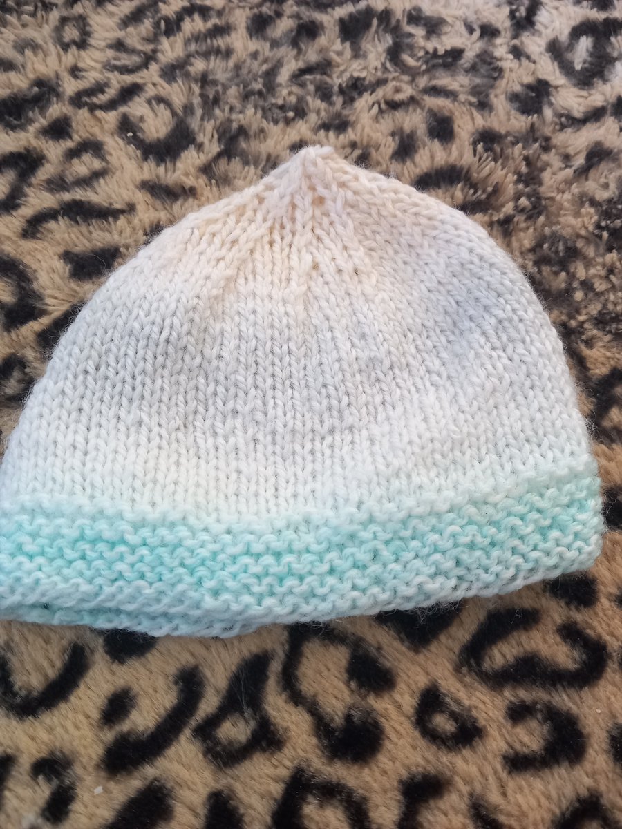 Baby beanie hat pastel yarn