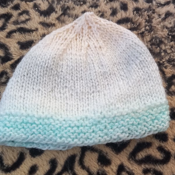 Baby beanie hat pastel yarn