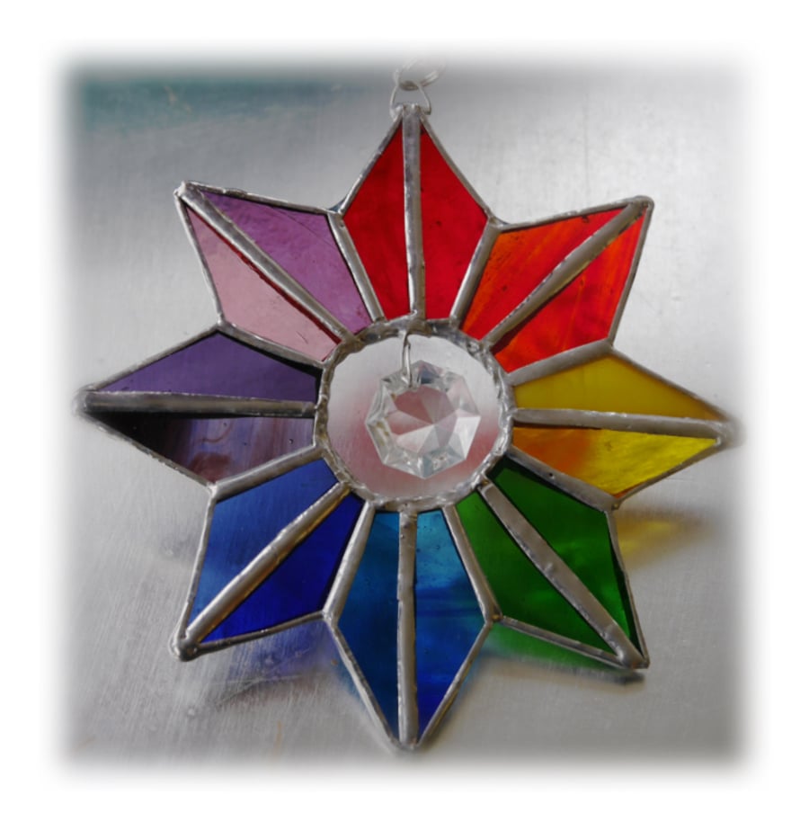 Star Rainbow Crystal Stained Glass Suncatcher 004