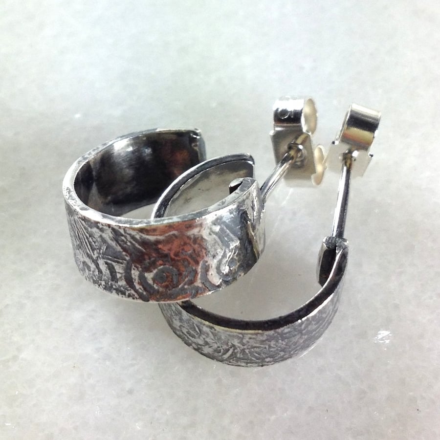 Sterling silver hoop stud earrings Relic