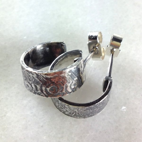 Hollis Bit Stud Earrings - Silver