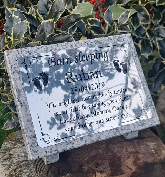 Baby Memorial Plaque Stone Infant Granite Grave Marker Baby Cemetery Headstone