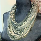 Handmade upcycled boho infinity scarf  Camo Boho