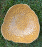 Handmade Stoneware Organic Textured Bowl. Amber Glazed Ceramic Centrepiece. On - Image 3