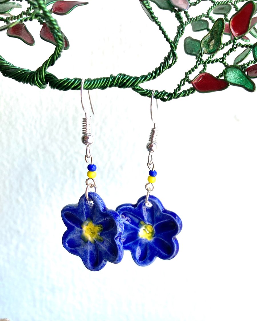  Blue Flower Earrings