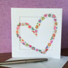Original handmade heart art card.