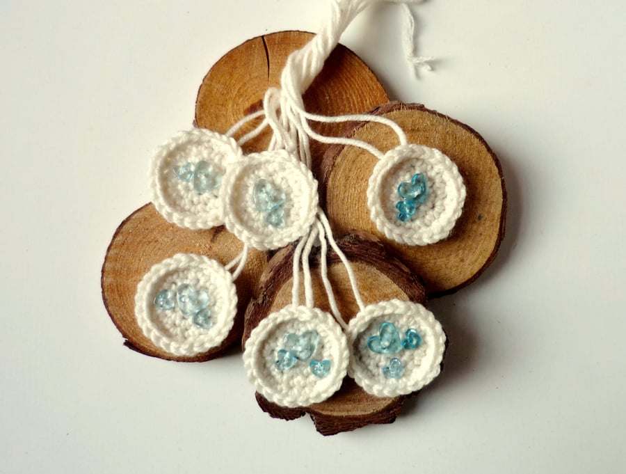 Crochet gift tags (8) - Gift box topper - Party favours