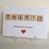 30th Birthday scrabble greetings card