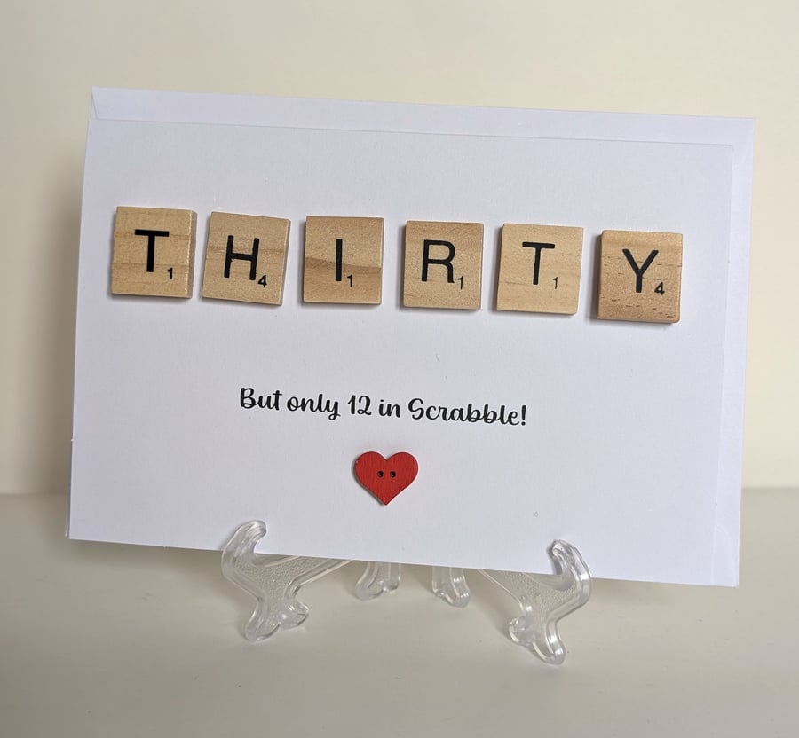30th Birthday scrabble greetings card