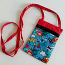 Crossbody bag, lined, comic book graphic design, pow, smash, bang, red, blue