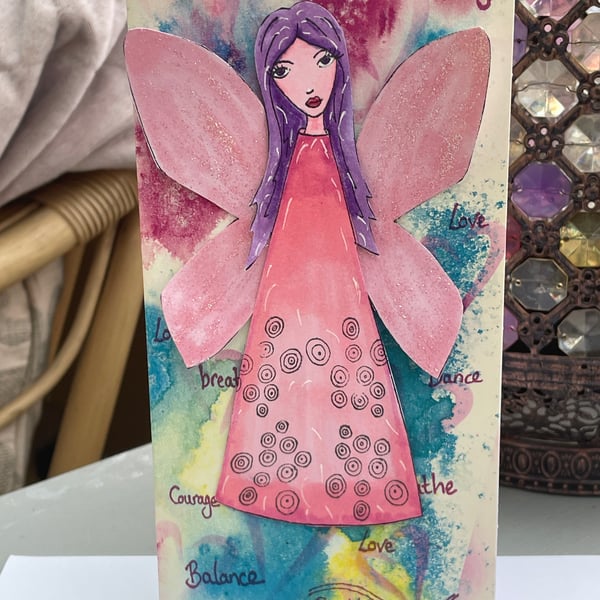 Do what you love quirky fairy card