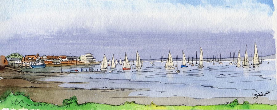 Burnham-on-Crouch from the Marina No1 Original Watercolour