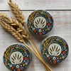 Storage tin harvest for buttons, stitch markers, beads, knitting and sewing