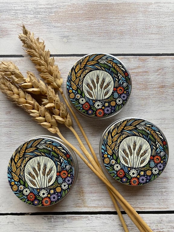 Storage tin harvest for buttons, stitch markers, beads, knitting and sewing