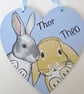 Personalised Large Hanging Decorative Heart with 2 Animals (Rabbit, Dog, etc)  - Image 5