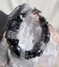 SALE - Hematite Gemstone Heart Cuff Bracelet "Black Beauty" - Image 2