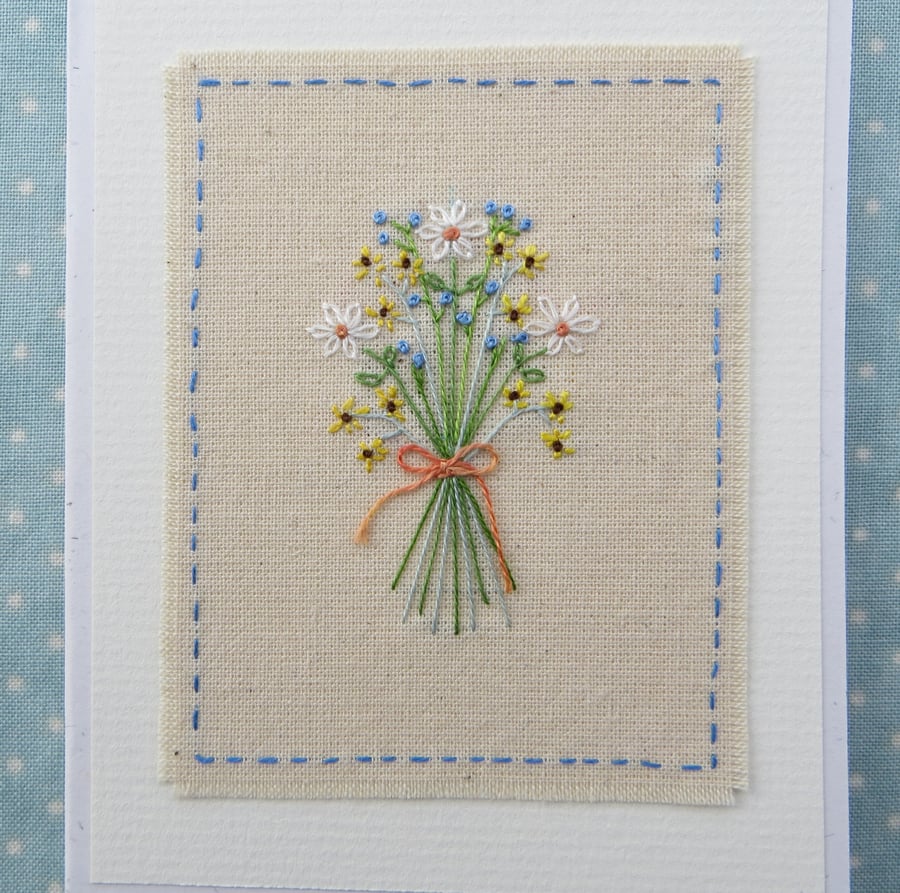 Free-style hand embroidery Spring Posy detailed... - Folksy