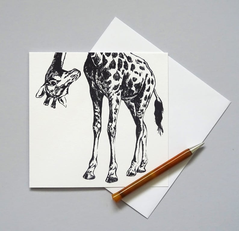 Giraffe Card - Personalised Card Custom Card, Giraffe Lover