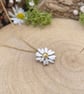 Handmade Gold & Silver Daisy Necklace (gold chain) - Image 4
