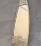 Magical pewter hare mirror decorated with oak leaves and moon design - Image 2