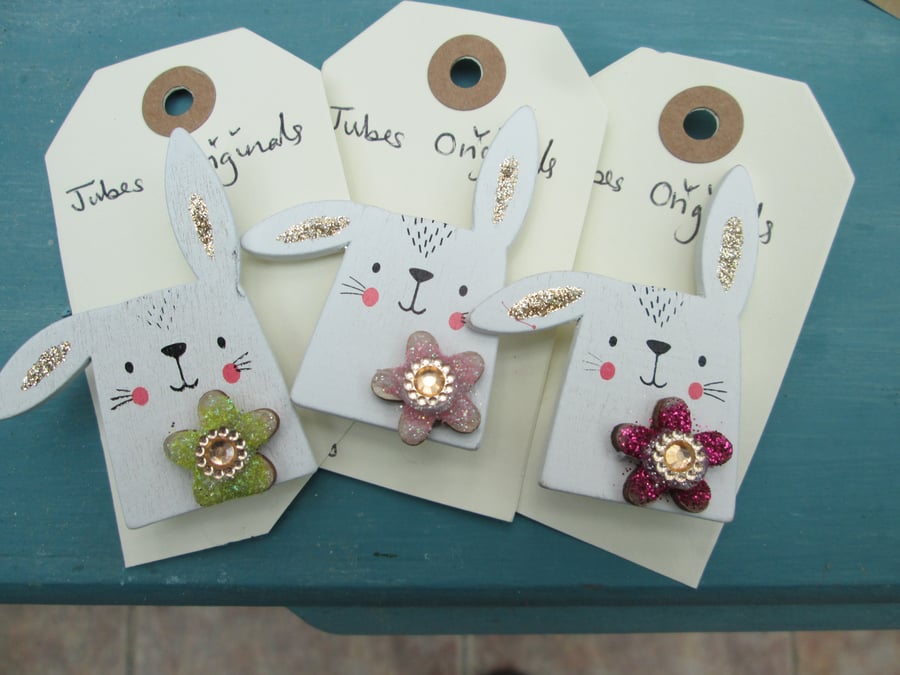 Bunny brooches