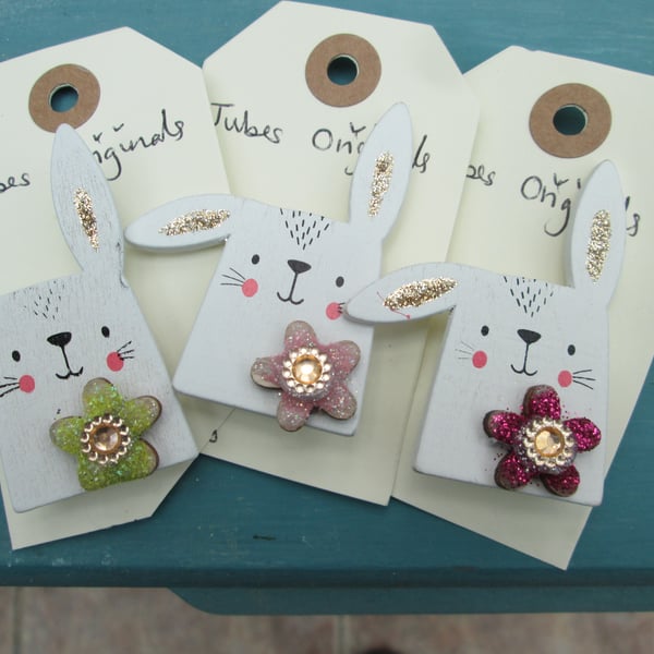 Bunny brooches