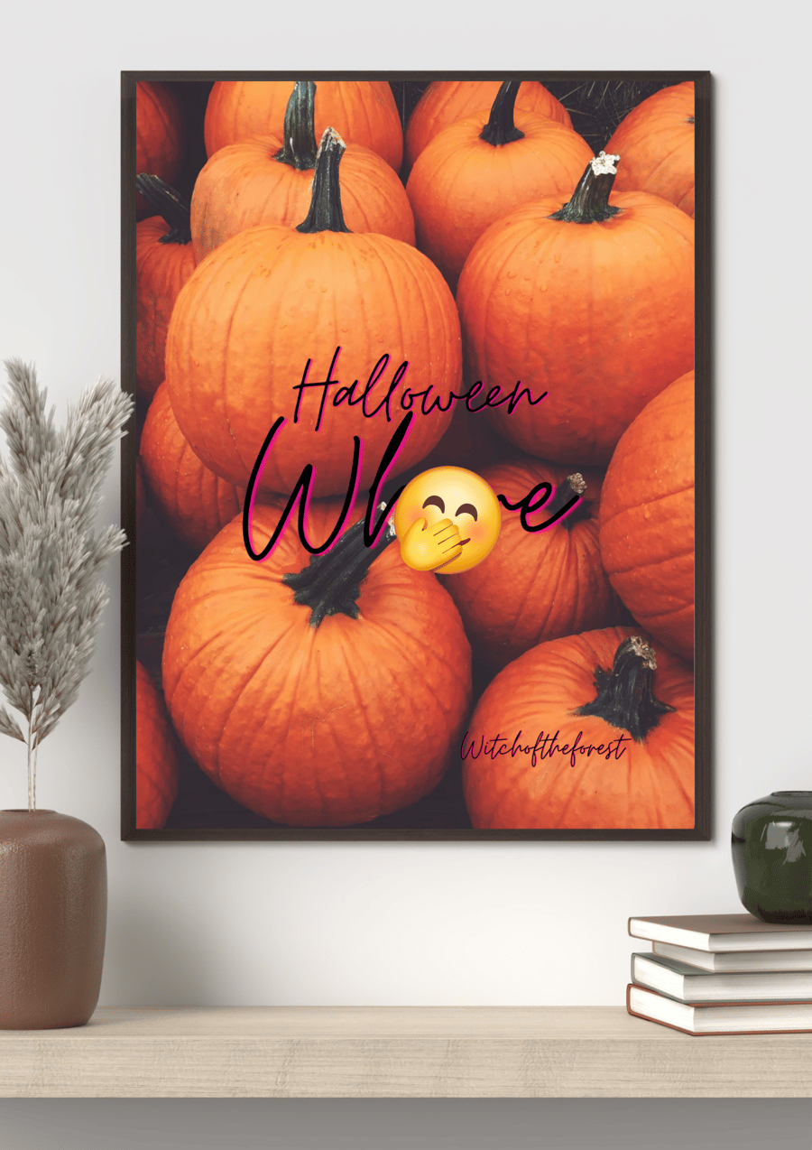 Halloween queen pumpkin wall art quote print