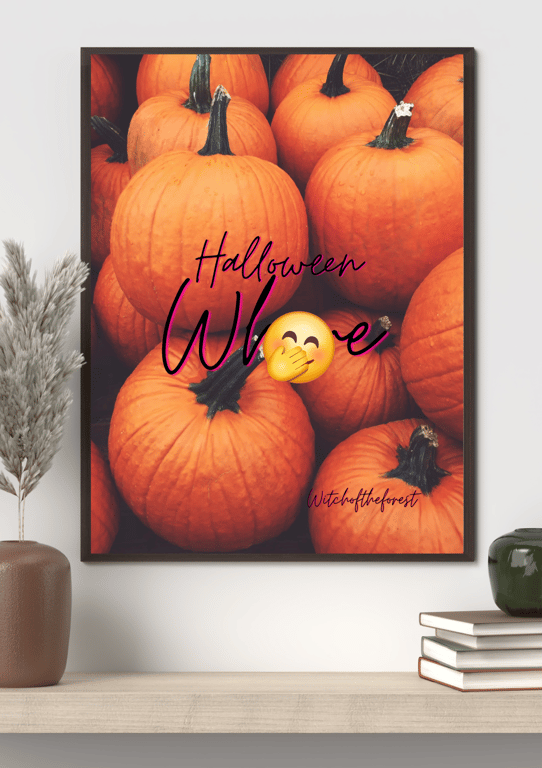 Halloween queen pumpkin wall art quote print