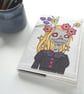 freemotion embroidered spring floral lady zombie A6 sketchbook notebook - Image 7