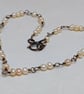 Pearl and copper wirework necklace with toggle clasp, June birthstone  - Image 3