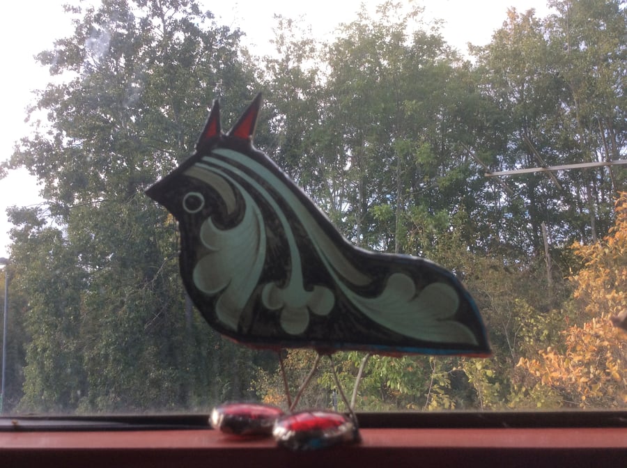 Stained Glass Quirky Christmas  Bird -  Ella