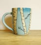 Mug - Birch Trees, Sky and Birds - Image 3