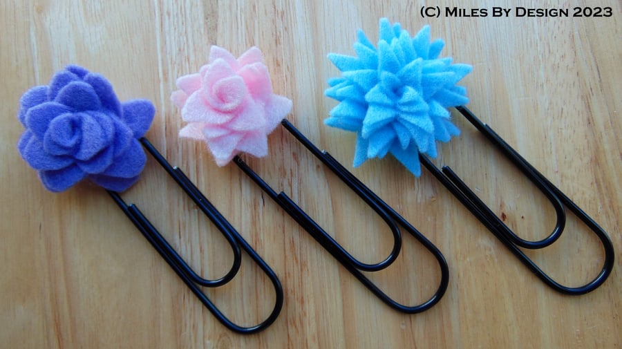 Large Paper Clips with Pastel Coloured Felt Details