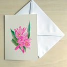 Christmas Cactus flower handmade  card