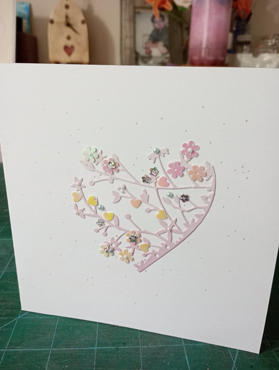 Pretty floral heart card