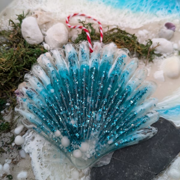 Textured Resin Shell Hanging Decoration