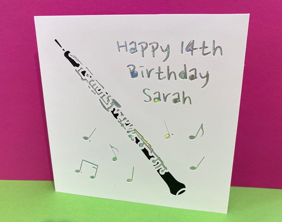Personalised Oboe Birthday Card - Oboist