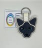 Embroidered Siamese Cat Keyring  - Image 1