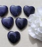 6 Blue Dumortierite Solid Gemstone Polished Hearts - 20mm - Chakra - Crafting - Image 2