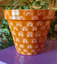 Hand painted retro plant pot 